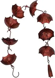Vintage Rain Chain Bell Iron Gutter Downspout Decor Rustic Wind Chime for Temple
