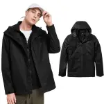 【北臉 THE NORTH FACE】送》男 款二件式連帽防水外套 抓絨軟殼外套 三合一風雨衣 衝鋒衣_4NCL