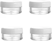 Empty Sample Pots, 4 Pcs Empty Plastic Cosmetic Jars, Clear Travel Cosmetic Container, Mini Cosmetic Containers, for Face Creams, Sample, Make-Up