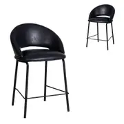 Set of 2 - Harrington Bar Stool - Full Black