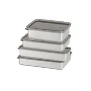 Food Storage Container with Lid Stainless Steel Storage Box for Refrigerator-Each of Size