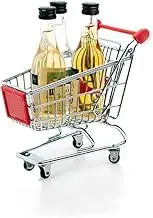 HAWILLOSCH Mini Shopping Trolley Red Storage Container for Creative Design for Organizing Desk Sundries Fun Playtime Accessory
