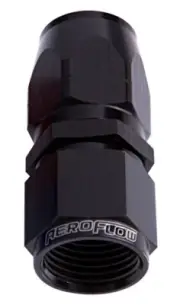 Aeroflow AF501-20BLK One Piece Full Flow Swivel Straight Hose End -20AN