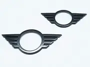 GAZOZ PERFORMANCE Front & Rear Glossy Black Emblem Badge Cover Overlays for 2019-Up Mini Cooper F55 F56 F57 LCI After Facelift Model