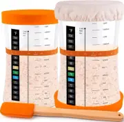 50 OZ Sourdough Starter Jar with Thermometer, Scraper, Cloth 1500ML 2Pack