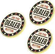 Abaodam 3pcs Banker Number Sign Buttons Novelty Poker Markers Poker Game Tokens Metal Poker Chips Poker Gambling Tokens Poker Game Chips Reward Coins Metal Game Markers Party Supplies Iron
