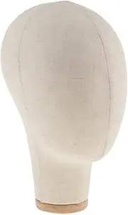 Ysyqkn Pro Canvas Block Head 21" Wig Hat Display Holder Black/Beige, Beige, 21inch