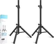 Vondynote Pair of Tripod Speaker Stands Adjustable Height from 33.5" to 53.5" Slim Mini Speaker Stand PA DJ Short Tripod Speaker Stand