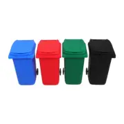 4 Pcs Mini Trash Can Pen Holder Tiny Small Plastic Pencil Case Office
