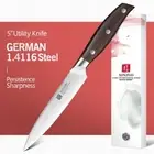 Utility Knife Stainless Steel Full Tang Wood Handle Fruit Slicing Paring Peeling