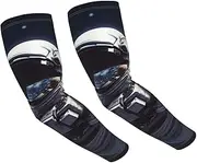 [FHEDVBN] Astronaut Arm Sleeves Compression Arm Covers for Men Women Outdoor Sun Sleeves Cooling Sports Sleeve, Black