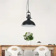 Oriel Lighting COTTAGE Black Urban Retro Industrial Style Pendant Light
