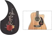 zolyet Wooden Guitar Pickguard Pick Guard for 40" 41" Acoustic Guitars Ebony Wood with Decorative Flower Pattern Flower Pattern 1
