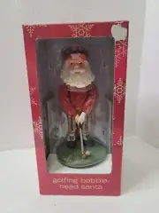 Target 2001 Golfing Bobble Head Christmas Gift Santa Figurine Resin