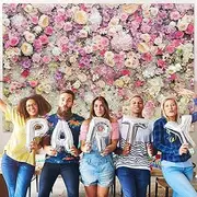 Pink Flower Wall Backdrop - Spring Mothers Day & Girls Birthday Party Weeding Bridal Shower Studio Photo Booth Props, 8X6FT