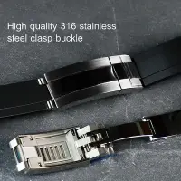 在飛比找Yahoo奇摩拍賣-7-11運費0元優惠優惠-適合小手腕短款可調節 20 毫米橡膠錶帶代用勞力士錶帶潛航者