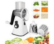 Chopper Slicer Fruit Cutter Kitchen Vegetable Food Manual Rotary Drum Grater