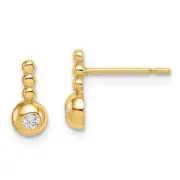 14k 14kt Yellow Gold Madi K Bubble CZ Drop Stud Earrings