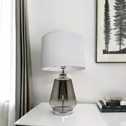 Harper Table Lamp in Smoke Ombre and White Shade