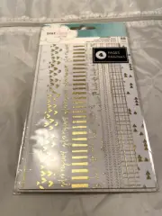 Dear Lizzy New 32 Piece Washi Tape Book #340209 Patterns & Words in Gold Washi