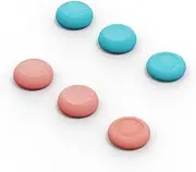 Savage Raven by Skull & Co. Skin, CQC Thumb Grip Set, Joystick Cap, Analogue Stick Cap for Nintendo Switch 2 Joy-Con Controller, Neon Blue + Red, 3 Pairs (6 Pieces)