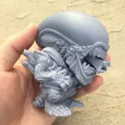 Alien warrior Unpainted Solid Resin Kit, 3.7" Inch Tall, Chibi