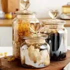 with Shape Lid Glass Sealed Jar Food Storage Container Coffee Bean