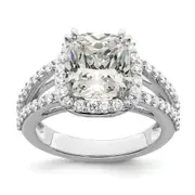 2.00ct. CZ Solid Real 14K White Gold Cushion Halo Engagement Ring