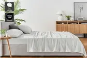 Ovela 150GSM Cotton Flannelette Bed Sheet Set (Light Grey)