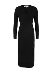 Diane Von Furstenberg Astrid Wool-blend Midi Wrap Dress - Black - XL (UK16 / XL) XL (UK16 / XL)