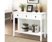 Hallway Console Table Hall Side Entry 3 Drawers Display White Desk Furniture