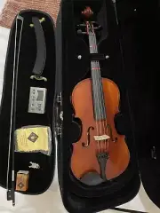 viola 16 inch, with bow, 2 music stands, rosin, metronome, case, and music book