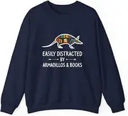 [VidiAmazing] Easily Distracted by Armadillos & Books Lover Animals ds010 T-Shirt