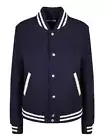 YSL SAINT LAURENT BOMBER JACKET/VARSITY TEDDY BACK LOGO PRINT NWT 100% AUTHENTIC