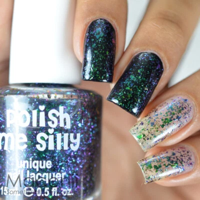 Polish Me Silly - Fantasy - Green Blue Pink Purple Shifting Flakie Nail Polish