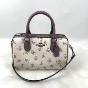 Coach Rowan Satchel Bag Crossbody With Floral Print CAL58 Chalk Multi NWT