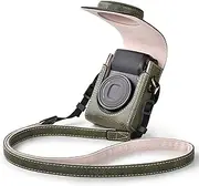 [Rieibi] Camera Case for Sony ZV1F/ZV1/Ricoh GR IIIx/Ricoh GR III II/Panasonic LX9 LX10 LX15/Canon G7X III / G7X II / SX740 HS- Camera Carrying Bag Cover with Strap - Green (Camera not included)