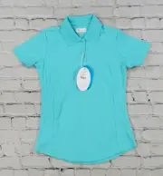 Greg Norman Light Blue Short Sleeve Protek Micro Pique Polo WOMENS SIZE XS
