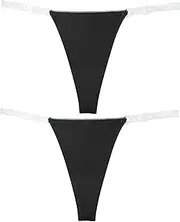 [Aivtalk] Clear Side Panties for Women Seamless T Back G-String Thong Low Rise Invisible Bikini Underwear Cotton Multipack
