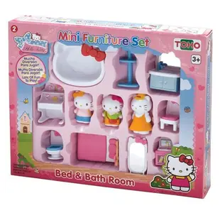 KT迷你家具組--臥室與衛浴/ Mini Furniture Set -Bed & Bathroom / Hello Kitty/ 家家酒