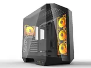 DarkFlash DY470-HQ3 ATX Gaming PC Case With 4x ARGB Fans - Black [CASEDFDY470HQ3B]