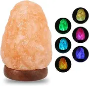 EZONEDEAL Himalayan Salt lamp Salt Rock Hand Carved Natural Amber Natural Crystal Salt Rock Lamps for bedrooms Night Light Plug Wall Light Air Purifying Lighting/Decor-Light Pink