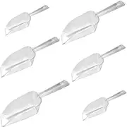 DACUAN 6 Pcs Acrylic Ice Shovels with Handle,Shovels for Coffee Bean,Multifunctional Clear Ice Scoops Shovel,Suitable for Canisters Ice Cream,Candy,Protein Powder Popcorn