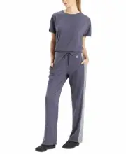 Josie Natori Women's Chi French Terry Pants Blue Size XL MSRP $68