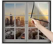 Insect Protection Window Double Door 80 x 130 cm Black Mosquito Net Window Tape Mosquito Net Window Large Fly Curtain Door Outdoor