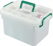DynkoNA 1 Pack Plastic Family First Aid Box, Empty Medication Box, White