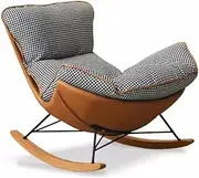 Sofas and Couches Light Luxury Lazy Rocking Chair Nordic Living Room Down Fabric Houndstooth Sofa Chair Single Leisure Recliner for Living Room Corner Chair Bedroom Salon Office