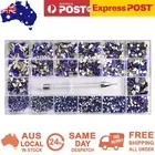 Rhinestones Diamond Glass Blue Sapphire AB Nail Art FlatBack Mix Multi Shape Kit