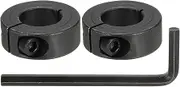 uxcell Bore 22 mm Single Split Shaft Collar 43 mm OD 15 mm Thickness Carbon Steel Locking Collar Clamp Style with Set Screw & Hex Wrench for Machine Tools Industry (Black, Pack of 2)