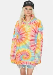 [NGOrder] Tie Dye Oversized Zip Fleece